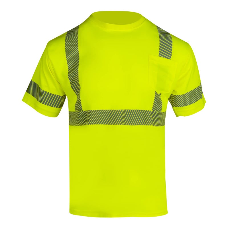 FONIRRA 3 PACK Hi Vis Safety T Shirts with Pocket ANSI Class 2 Reflective Construction Work Shirts for Men Short Sleeve - Image 2